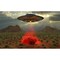 An Alien Ufo Probing A 1930S Style Truck In Desert Landscape. Poster Print By Mark Stevenson/Stocktrek Images